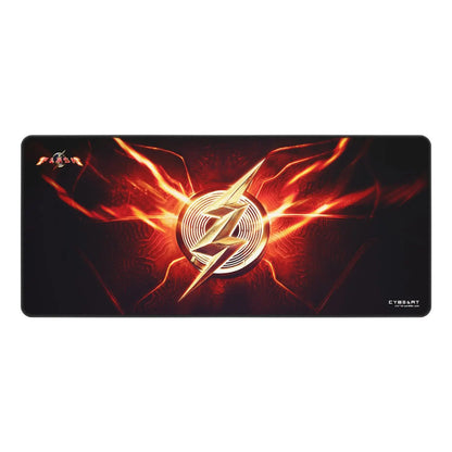 Cybeart The Flash gaming mouse pad with vibrant lightning design, non-slip rubber base, and smooth surface for precise mouse control