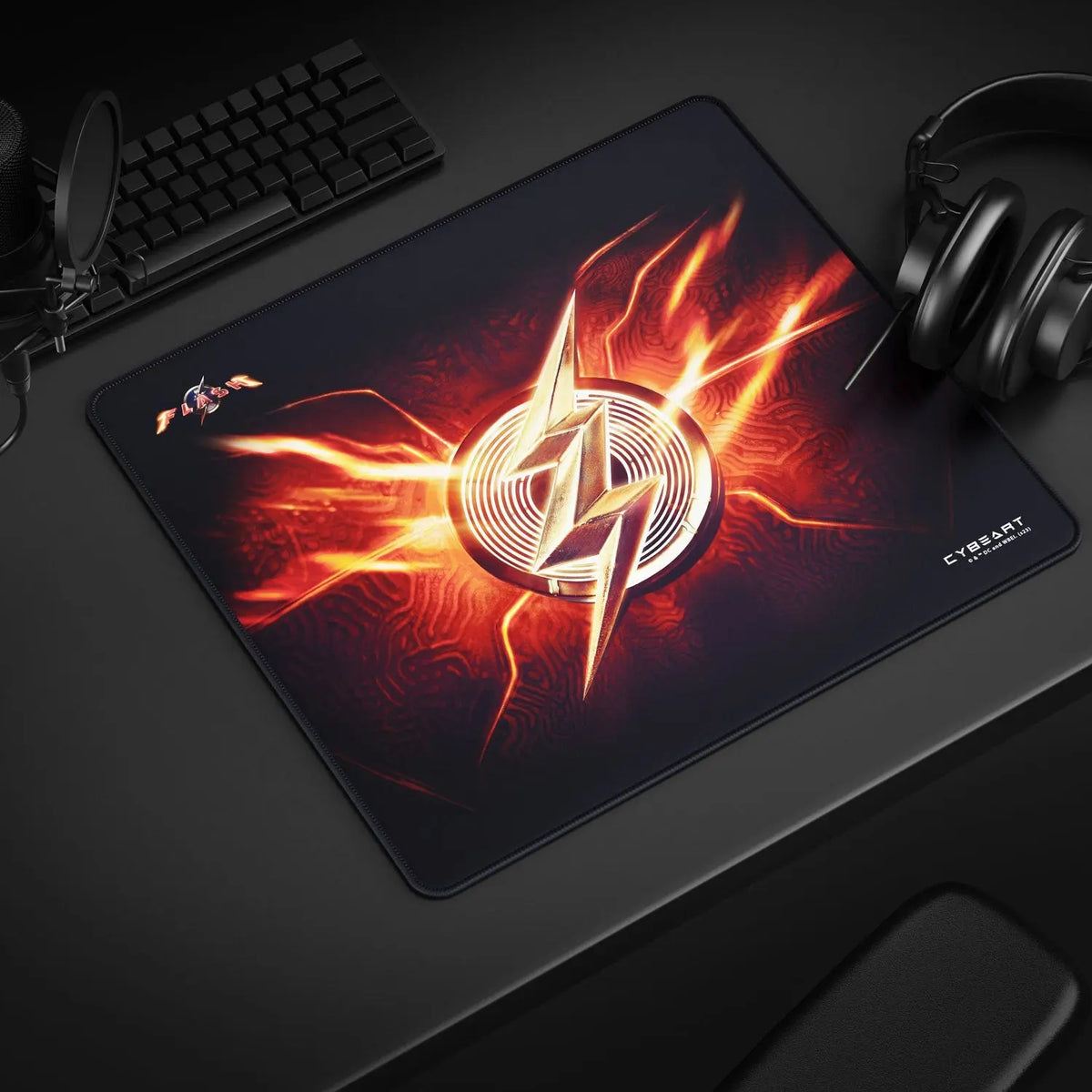 Cybeart The Flash gaming mouse pad with vibrant design, non-slip base, and smooth surface for precise mouse movement.