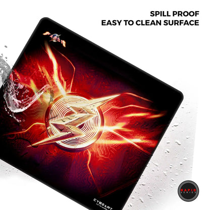 Cyberart The Flash gaming mouse pad featuring a vibrant design with smooth surface and non-slip rubber base for precise control.