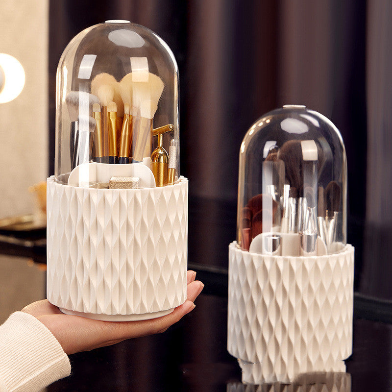 360 Rotating Makeup Brush Organizer with Large Capacity and Transparent Design - Shopthatapp.ca