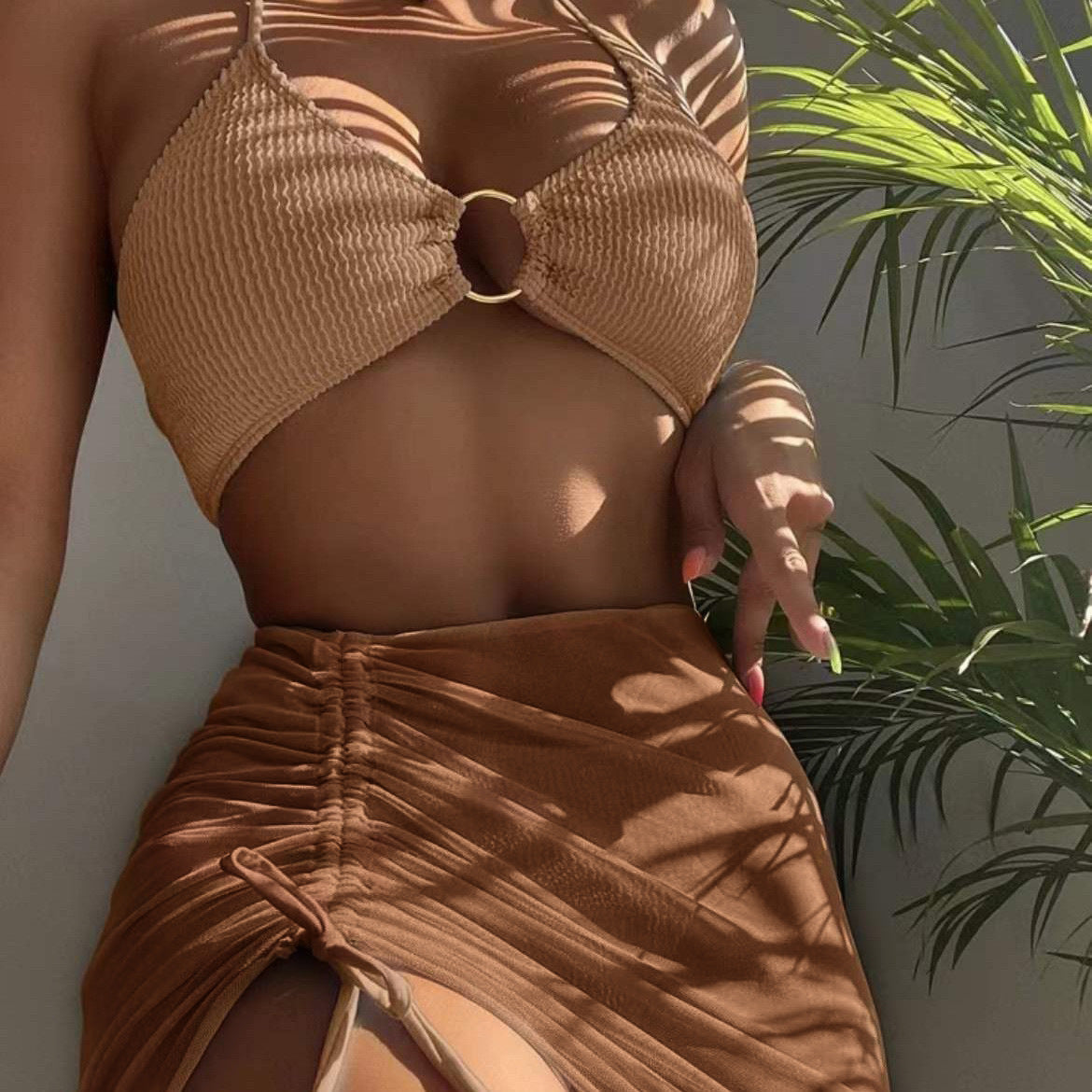 3pcs Halter Bikini Swimsuit - Personalized Summer Fashion Beach Set - Shopthatapp.ca