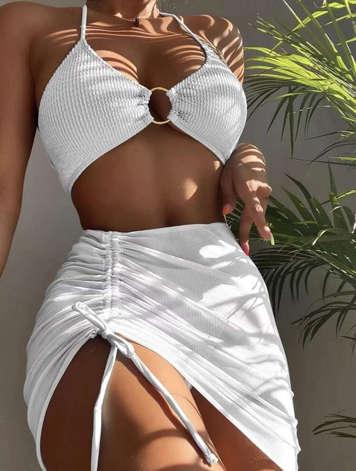 3pcs Halter Bikini Swimsuit - Personalized Summer Fashion Beach Set - Shopthatapp.ca