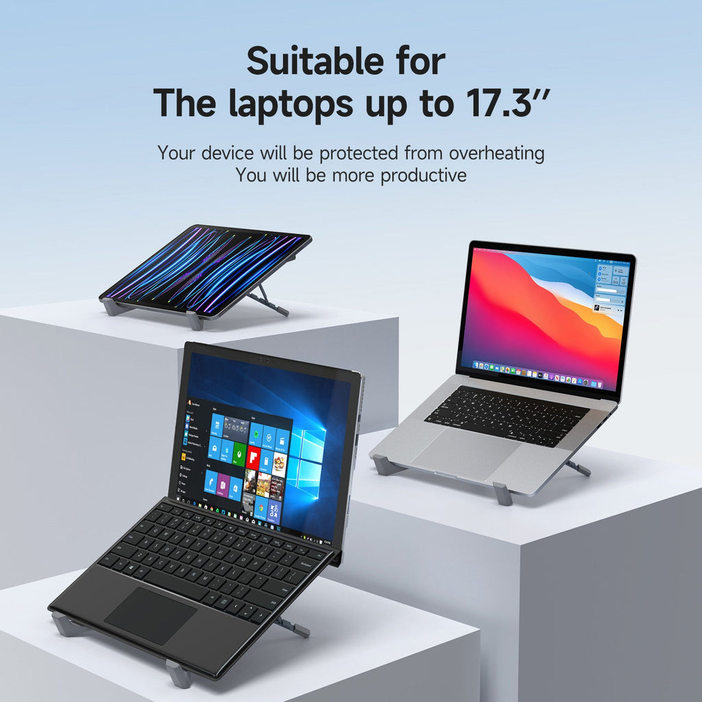 Portable Aluminum Laptop Stand - Foldable Computer Holder