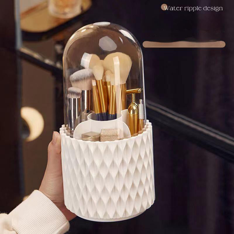 360 Rotating Makeup Brush Organizer with Large Capacity and Transparent Design - Shopthatapp.ca