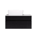 31.5 Inches Wall Mounted Single Bathroom Vanity With Engineered Stone Top