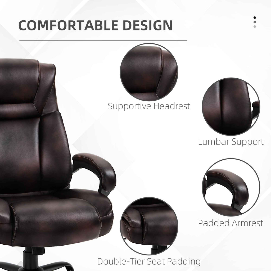 Joel Executive Office Chair with High Back, Adjustable Height and 400LBS Capacity-Brown