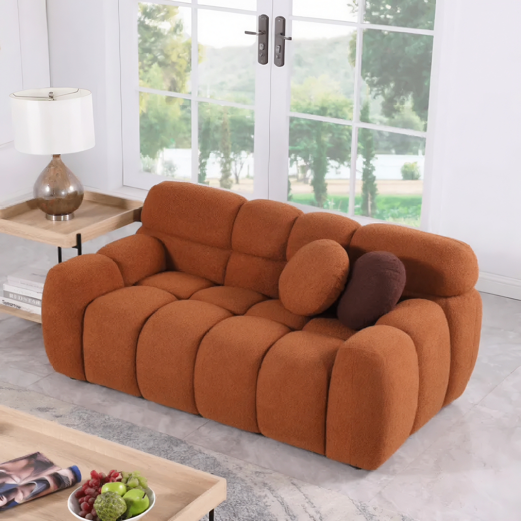 LuneluX 65" Bouclé Marshmallow Sofa-U.S. and Canadian Comfort Edition - Shopthatapp.ca