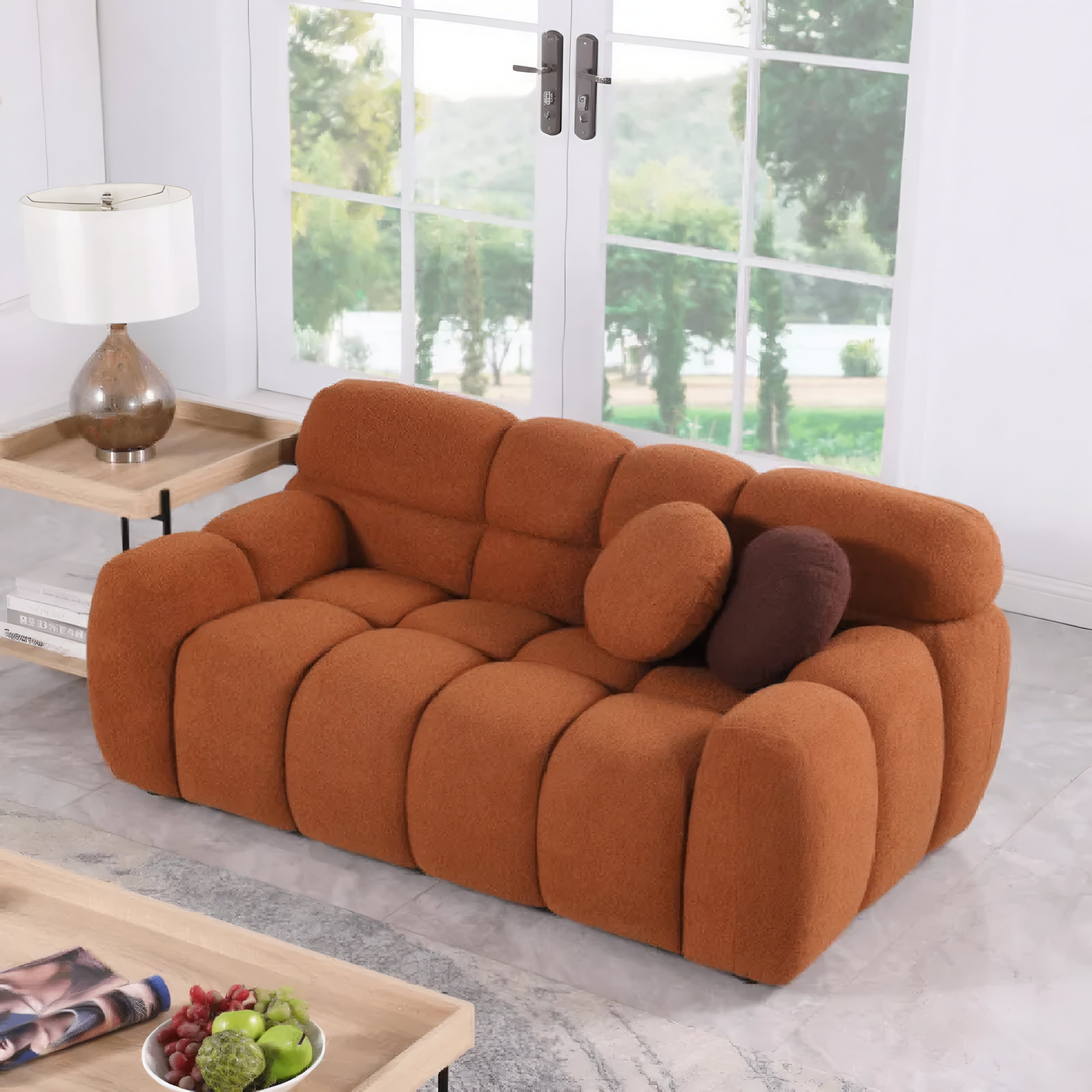 LuneluX 65" Bouclé Marshmallow Sofa-U.S. and Canadian Comfort Edition - Shopthatapp.ca