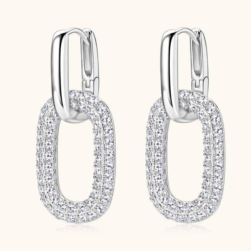 2.16 Carat Moissanite Silver Earrings in 925 Sterling Silver - Shopthatapp.ca