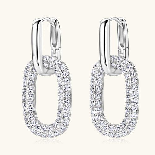 2.16 Carat Moissanite Silver Earrings in 925 Sterling Silver - Shopthatapp.ca
