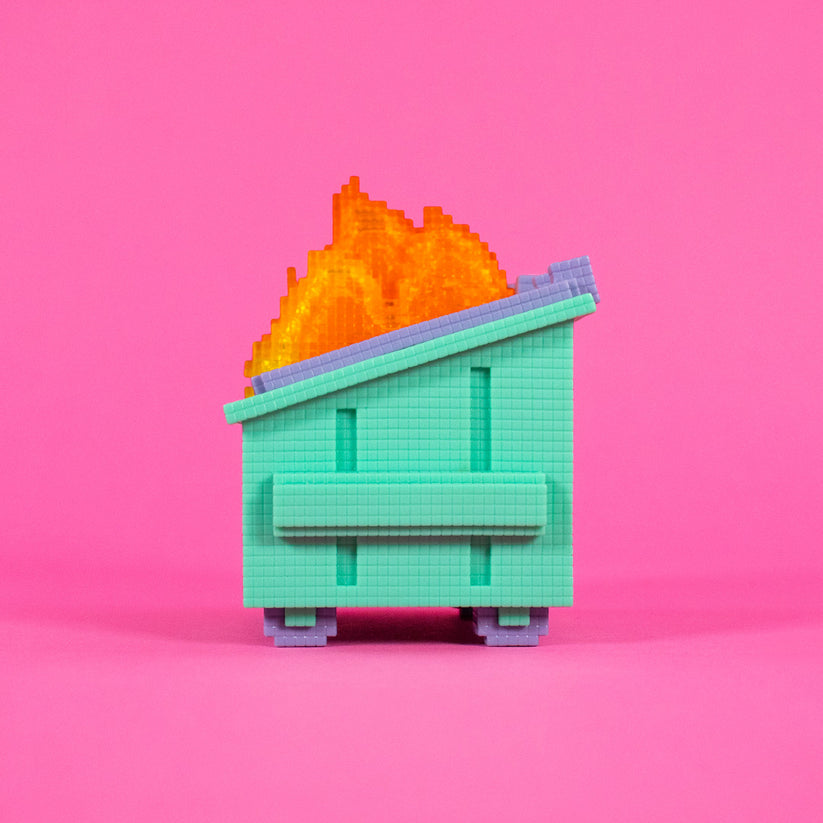 8-Bit Dumpster Fire Vinyl Figure by 100% Soft - Www.Shopthatapp.ca