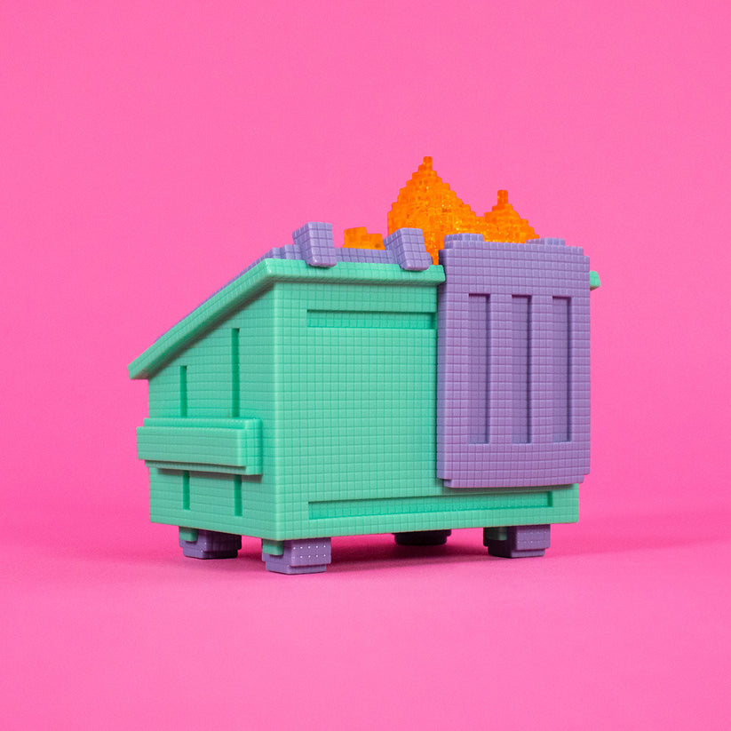 8-Bit Dumpster Fire Vinyl Figure by 100% Soft - Www.Shopthatapp.ca
