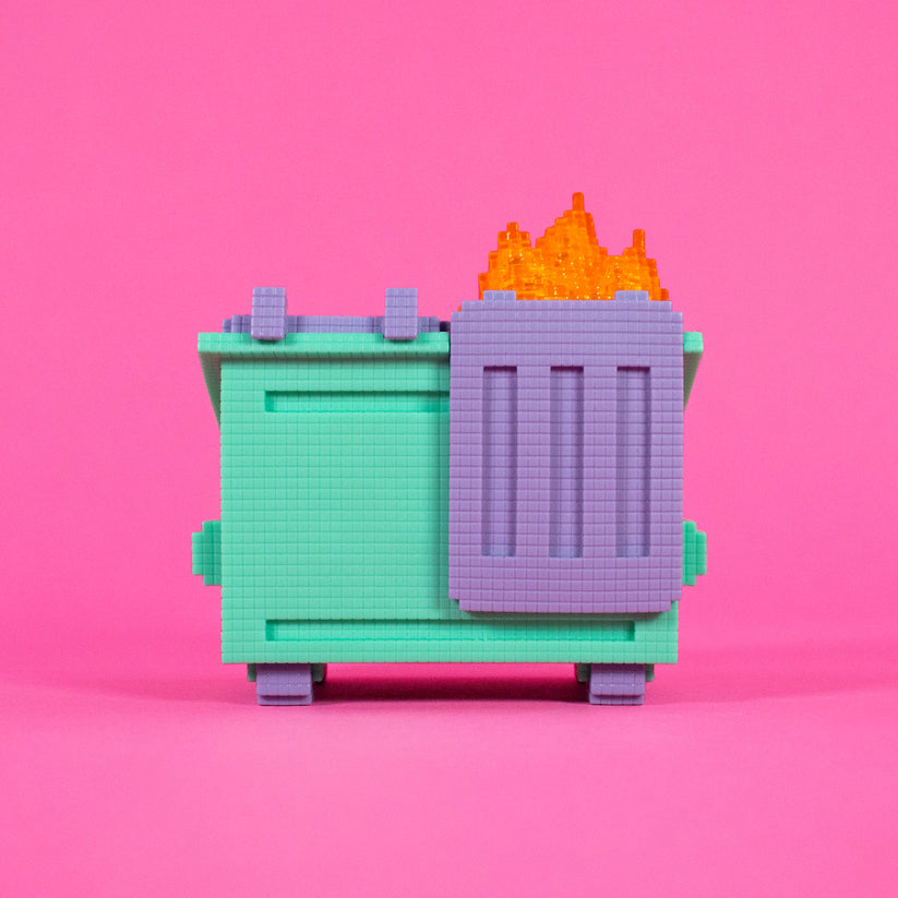 8-Bit Dumpster Fire Vinyl Figure by 100% Soft - Www.Shopthatapp.ca
