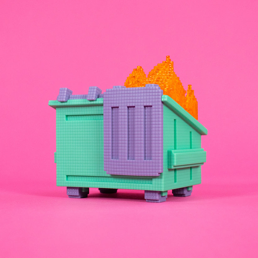 8-Bit Dumpster Fire Vinyl Figure by 100% Soft - Www.Shopthatapp.ca