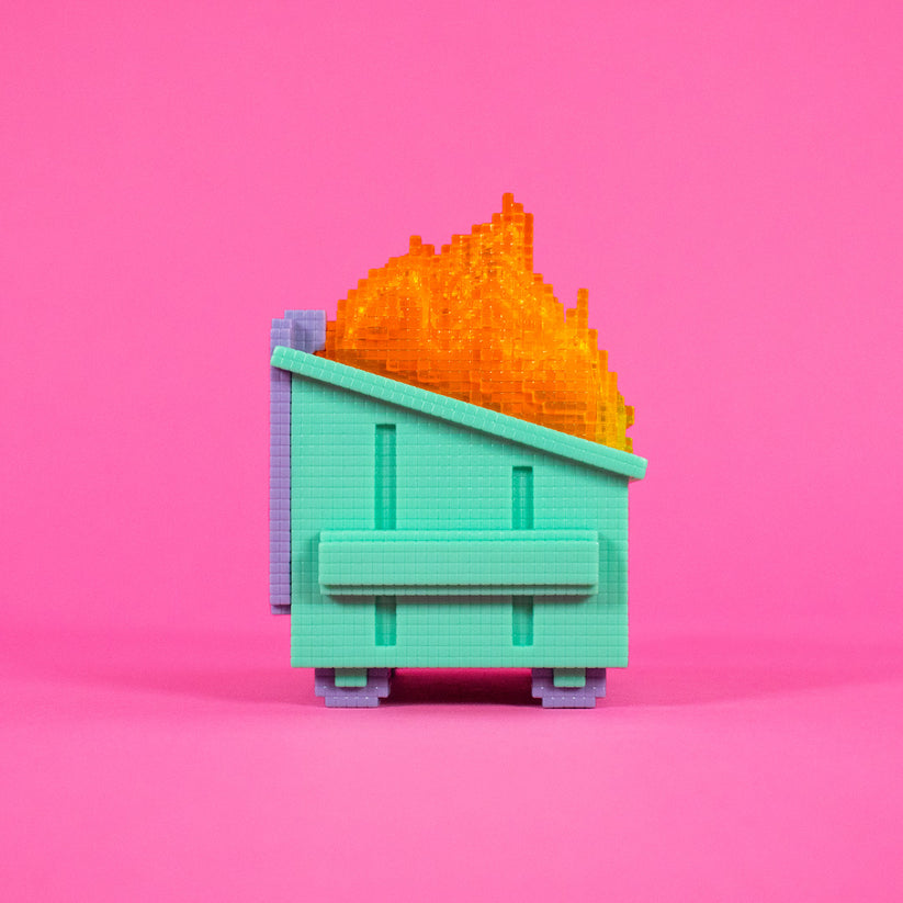 8-Bit Dumpster Fire Vinyl Figure by 100% Soft - Www.Shopthatapp.ca