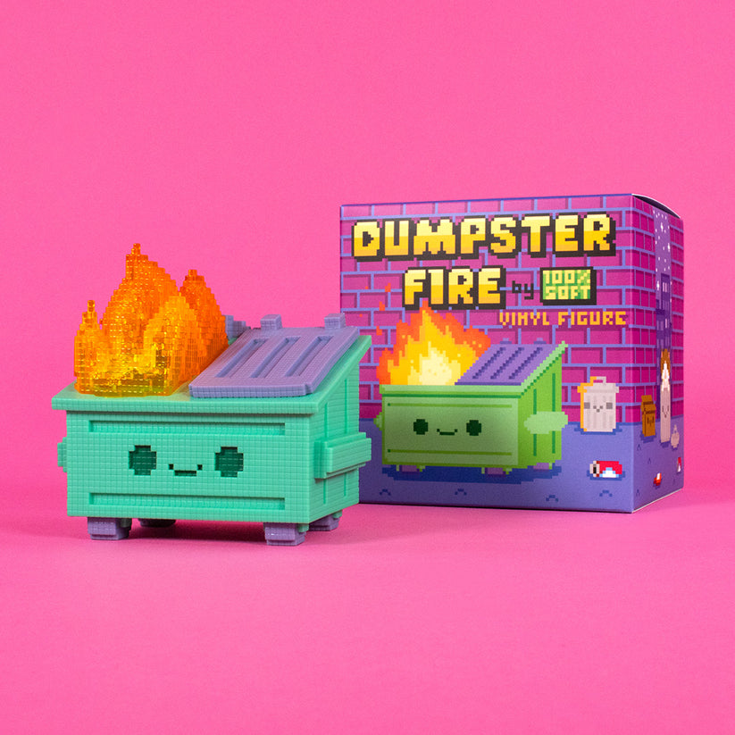 8-Bit Dumpster Fire Vinyl Figure by 100% Soft - Www.Shopthatapp.ca