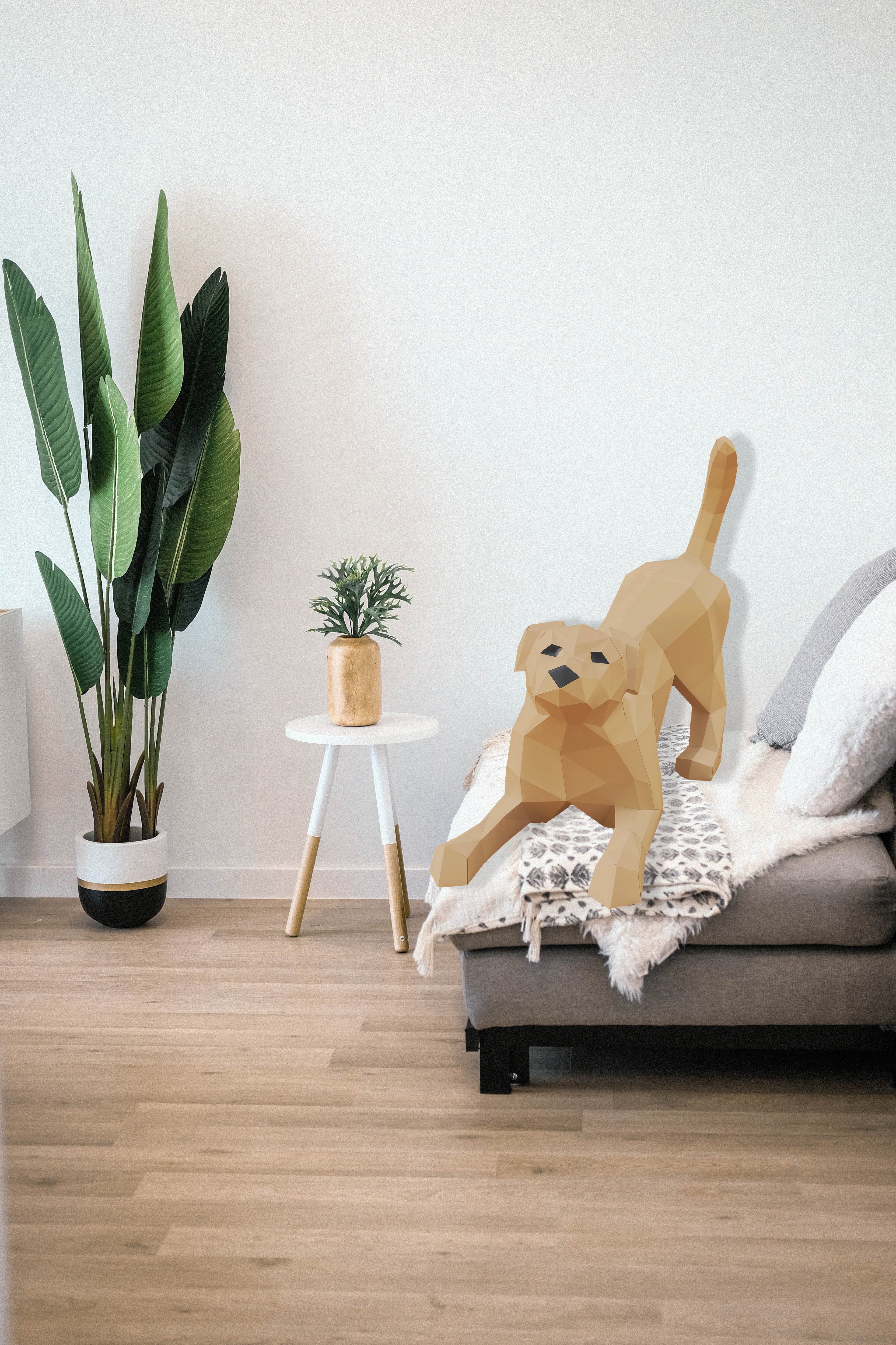 DIY Playful Dog 3D LUX paper origami model Kit - Www.Shopthatapp.ca