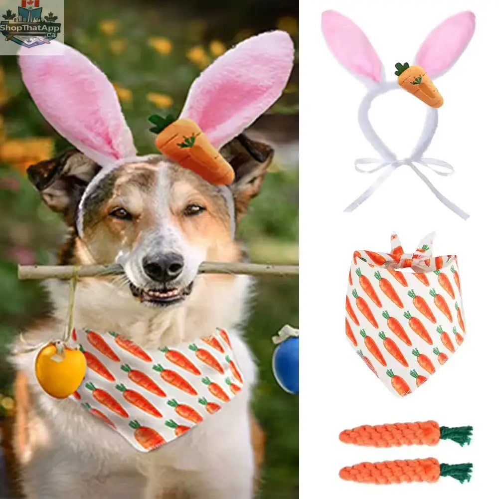 Easter Bunny Pet Accessory Set - Luxury Festive Collection for Pets - Shopthatapp.ca