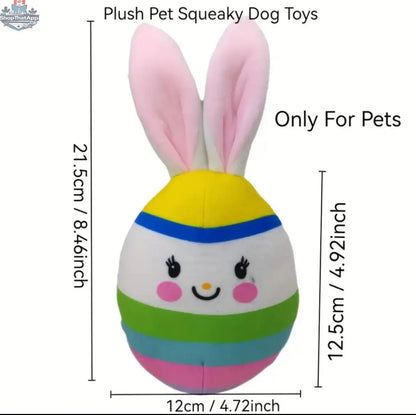 Easter Egg Plush Dog Toy – Plush Bunny Ear Dog Toy for Playful Pups - Shopthatapp.ca