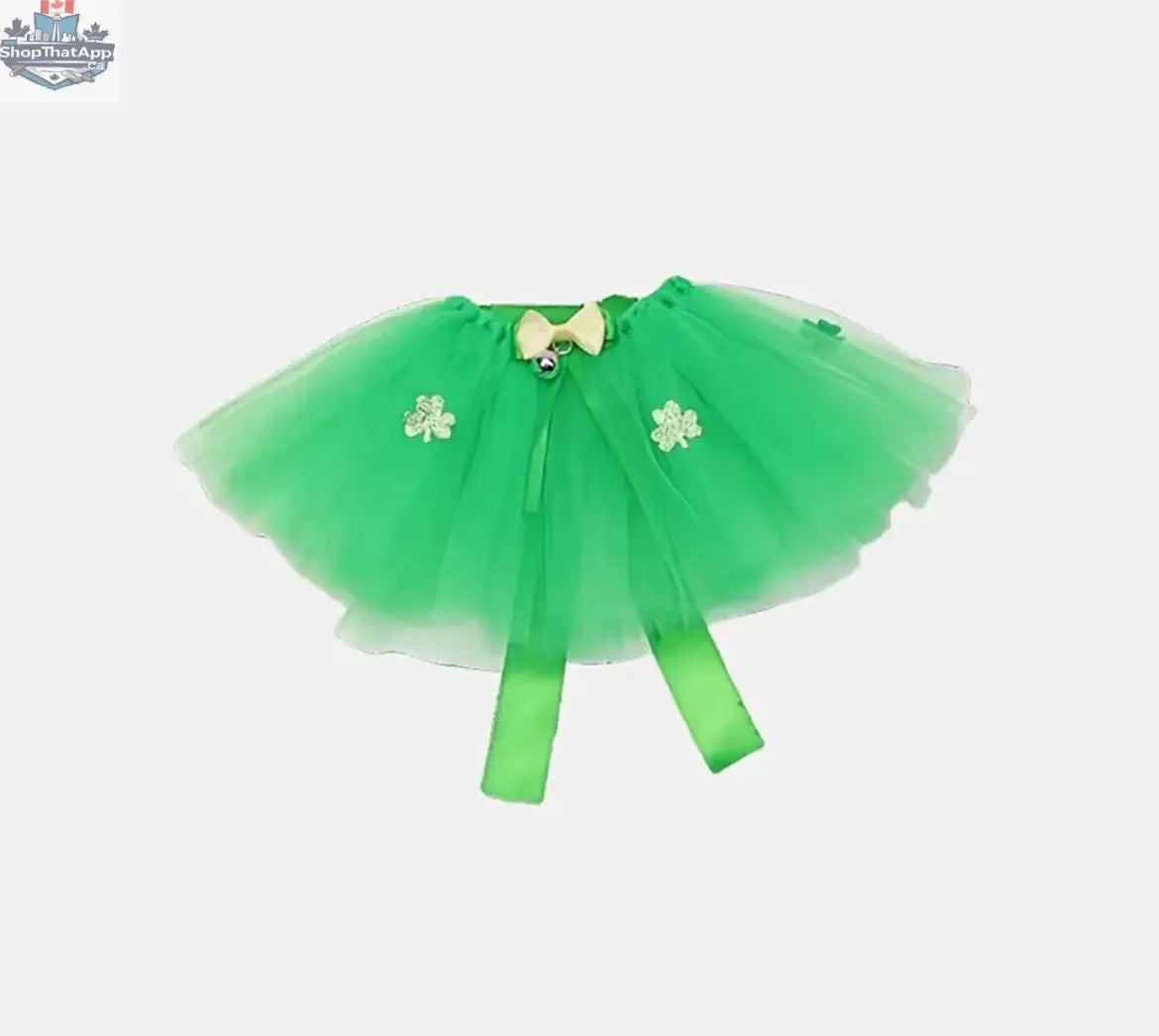 Saint Patrick's Day Dog Outfit - Festive Luxury Tutu and Bow for Stylish Dogs - Shopthatapp.ca