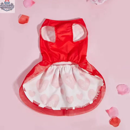25¢ Kisses Valentine Dog Dress – Red Heart Puppy Outfit - Shopthatapp.ca