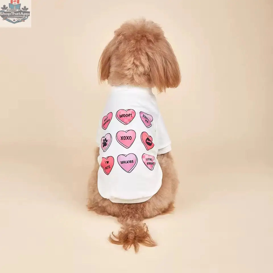 Valentine's Dog Shirt - Adorable Hearts Pet Tee for Your Furry Valentine - Shopthatapp.ca