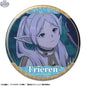 Frieren anime tin badge featuring character design from Beyond Journey's End, collectible Doki Doki Land merchandise.