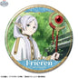 Frieren anime tin badge featuring a colorful design from the Beyond Journey's End series by Doki Doki Land, showing Frieren's illustration.
