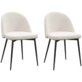 Dylan Set of 2 Mid-Back Dining Chairs-Cream White