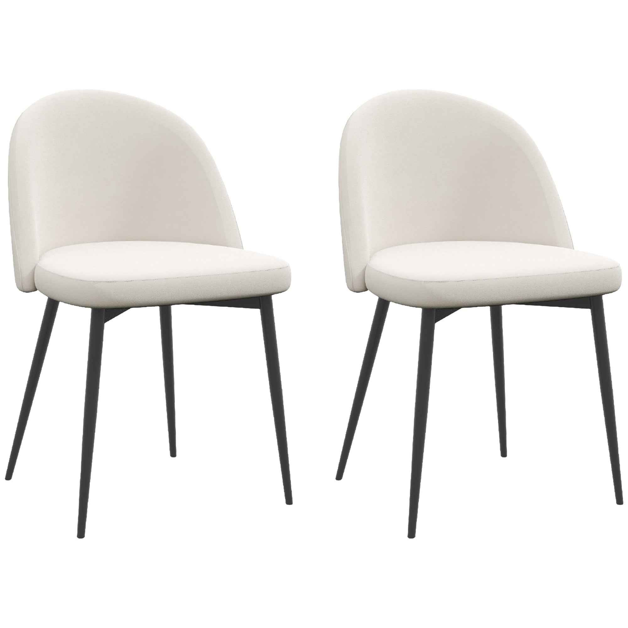 Dylan Set of 2 Mid-Back Dining Chairs-Cream White