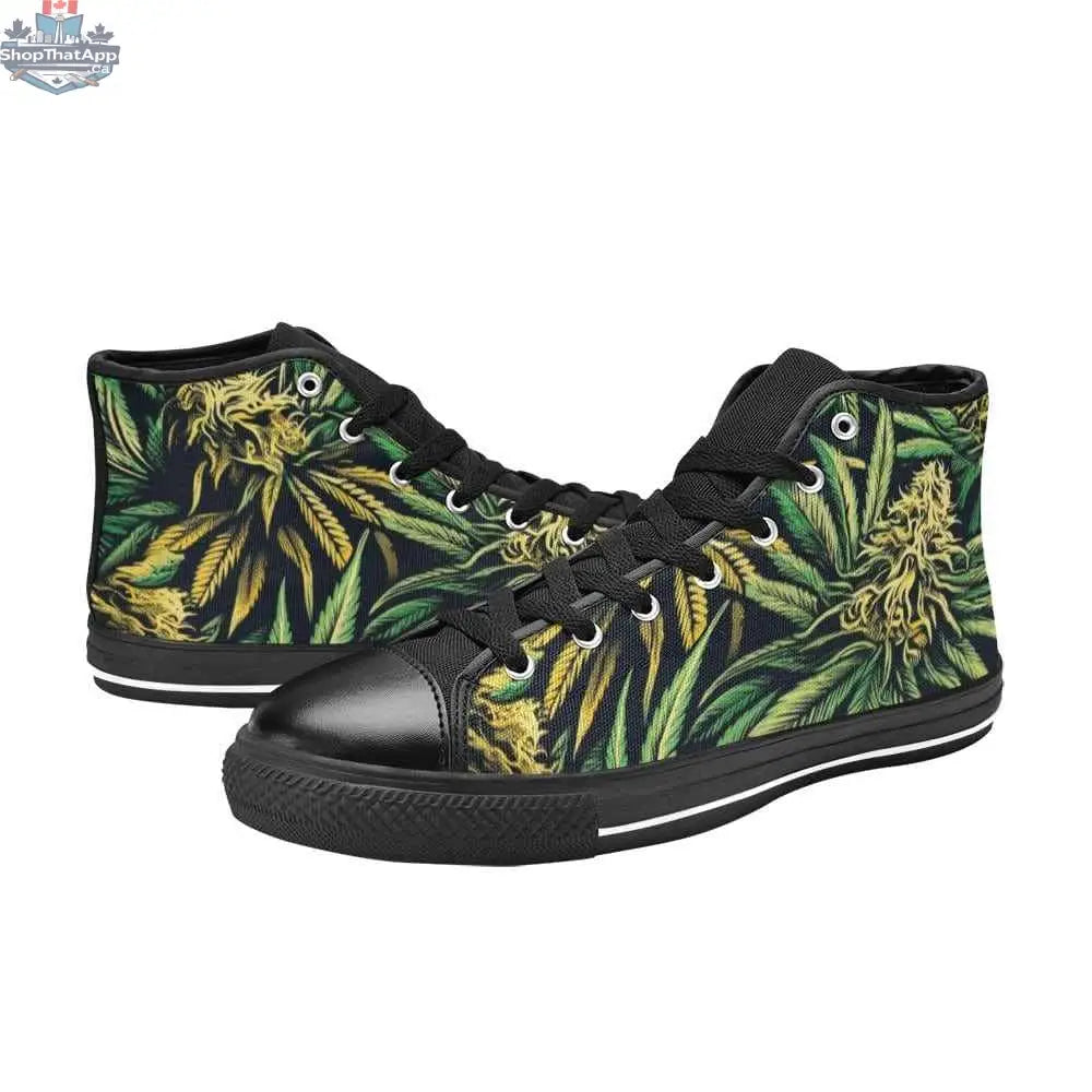 Jane Dope Big Buds Classic Black Tops women's high top canvas shoes with stylish black design and comfortable fit.