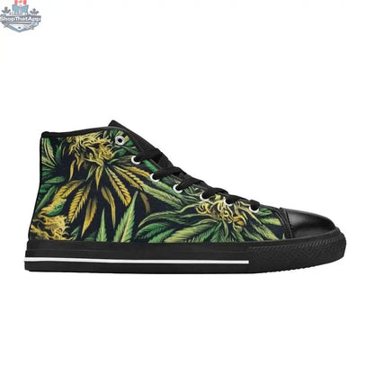 Jane Dope Big Buds Classic Black Tops women's high top canvas shoes with stylish black design and comfortable fit.
