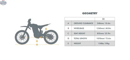 E-Vélo EUNORAU QUEBEC EKIDS16 1.0 R1 e-dirt bike showing its sleek frame and off-road tires for kids' outdoor riding.