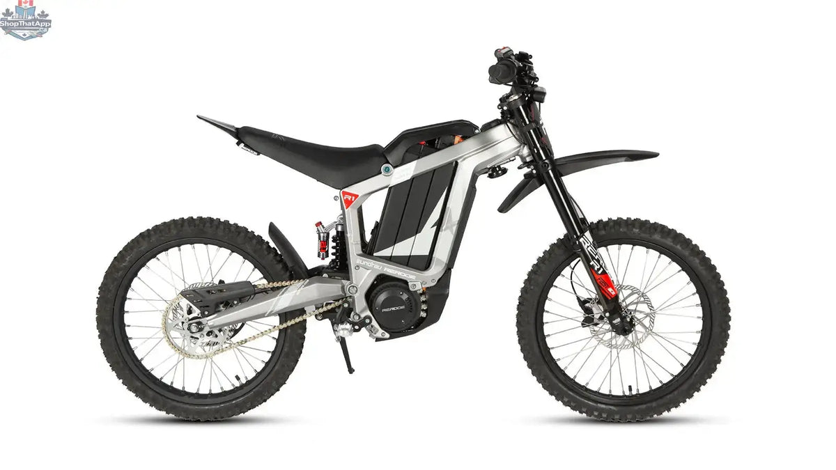 E-Vélo EUNORAU Quebec EKIDS16 1.0 R1 e-dirt bike for kids with black frame and colorful accents, designed for fun learning.