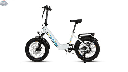 E-Vélo EUNORAU QUEBEC META20 1.0 electric bicycle with sleek frame and handlebar, designed for energetic gaming-inspired riding.