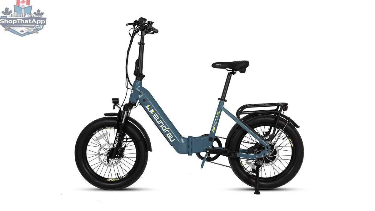 E-Vélo EUNORAU Quebec META20 1.0 electric bicycle with sleek frame, handlebars, and display screen for gaming-style riding experience.