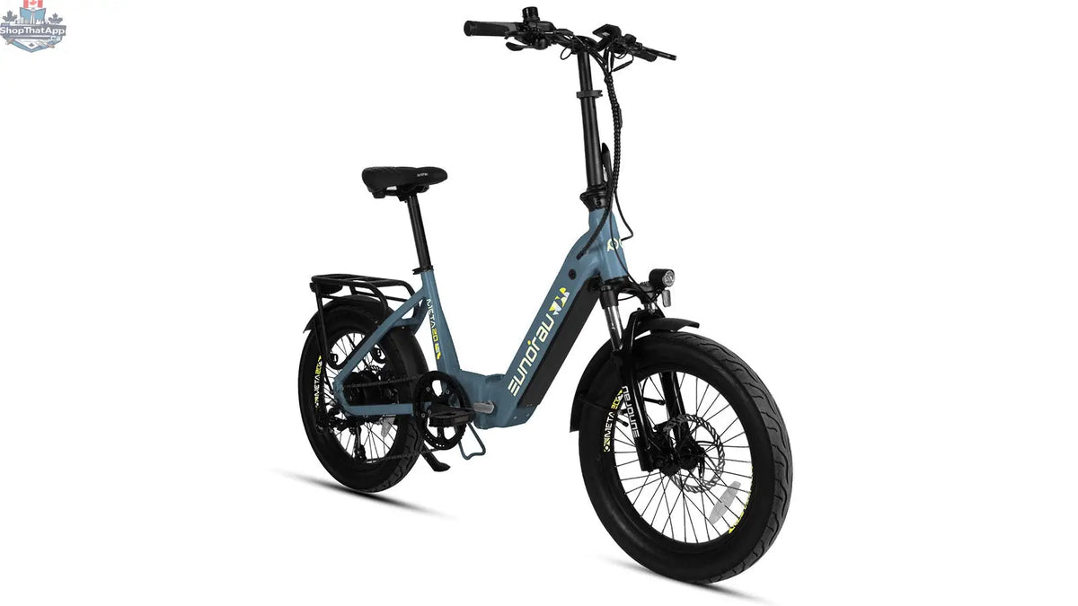 E-Vélo EUNORAU QUEBEC META20 1.0 electric bicycle with sleek frame, handlebar, and battery pack for gaming-inspired commuting.