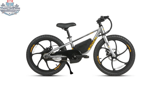 E-Vélo EUNORAU QUEBEC EKIDS20 1.0 electric bicycle with sleek frame and 16-9 aspect ratio for urban commuting and eco-friendly travel.