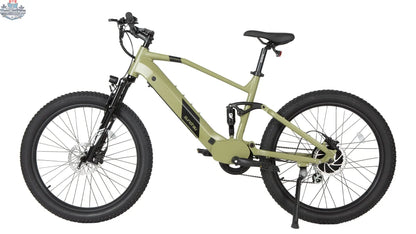 Electric bicycle by E-Vélo EUNORAU QUEBEC with sleek frame and ergonomic handlebars, designed for secure, efficient riding.