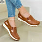 Plus-size Womens Shoes Korean-style Chunky-soled Versatile Slip-on Casual Flats - Shopthatapp.ca
