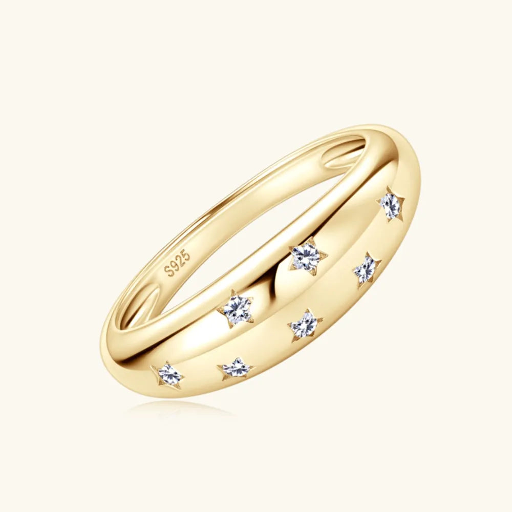925 Sterling Silver Moissanite Star Ring - Elegant Celestial Jewelry - Shopthatapp.ca
