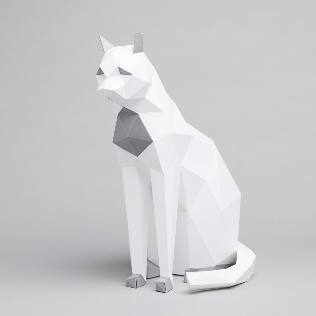 DIY Sitting Cat 3D Origami paper model Kit - Www.Shopthatapp.ca