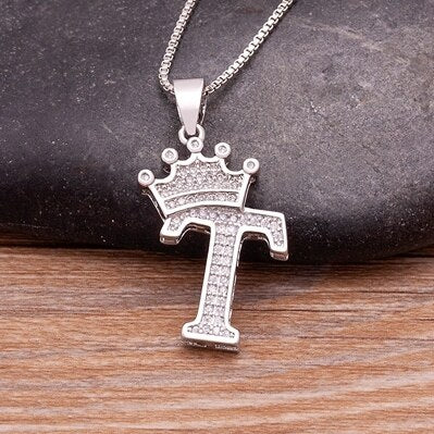 Elegant Silver Letter Pendant with Chain - Personalize Your Style