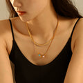 18K Gold-Plated Heart Necklace - Double Layered Design - Shopthatapp.ca
