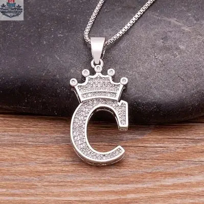 Elegant Silver Letter Pendant with Chain - Personalize Your Style - Shopthatapp.ca