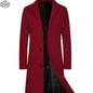 Men's Casual Extended Above The Knee Woolen Trench Coat - Shopthatapp.ca
