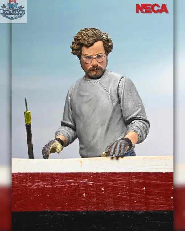 Toy Snowman Jaws 50th Anniversary Matt Hooper action figure from Amity Arrival edition, detailed collectible toy with lifelike features.