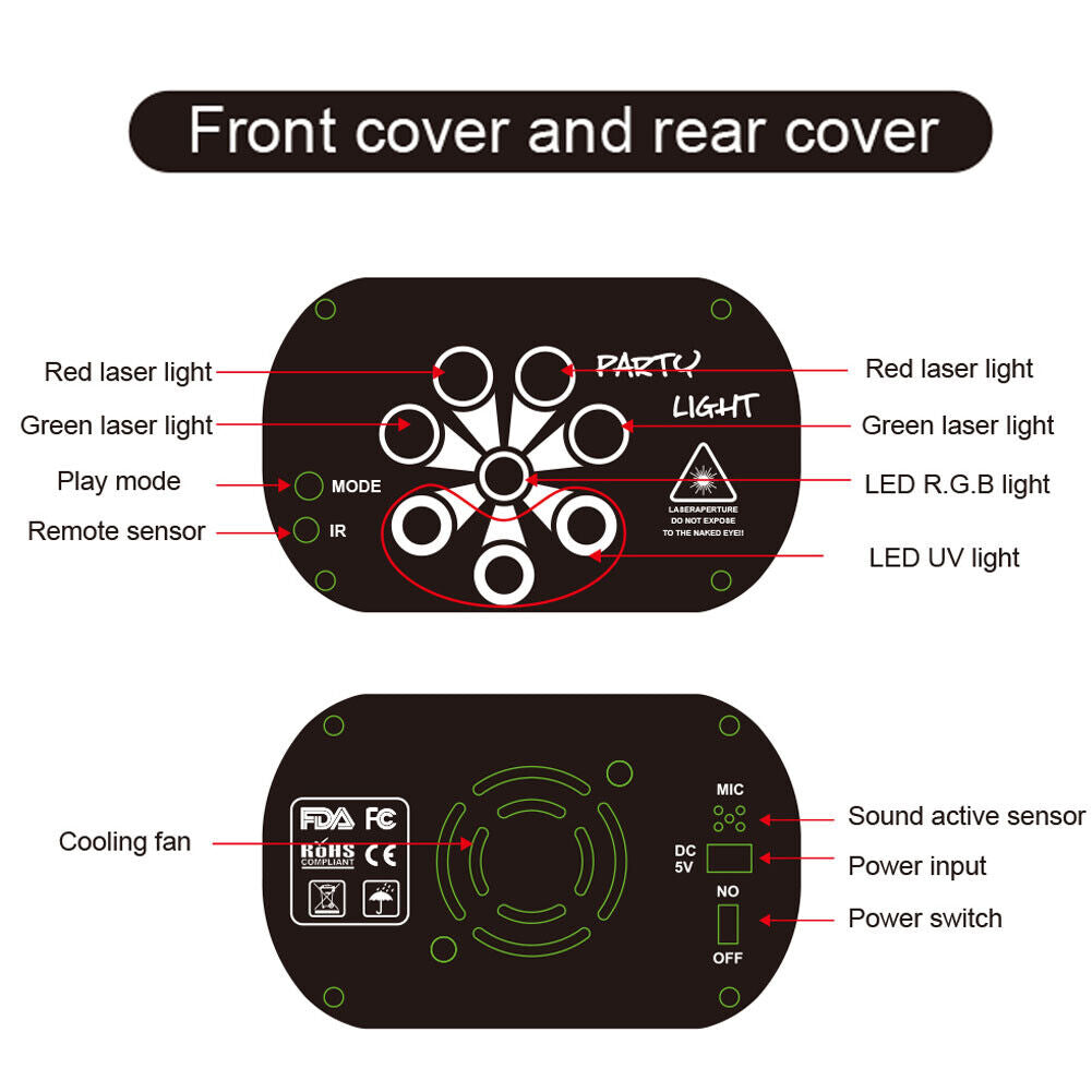 480 Pattern LED RGB Disco Party Light for DJ Club and Stage Projector - Shopthatapp.ca