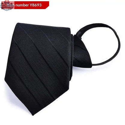 Mens Business Formal Zipper Tie With Blue Stripes - Shopthatapp.ca
