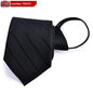 Mens Business Formal Zipper Tie With Blue Stripes - Shopthatapp.ca